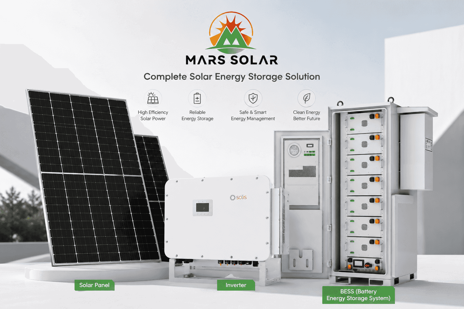 40KVA 40kW+96kWh BESS Solar System