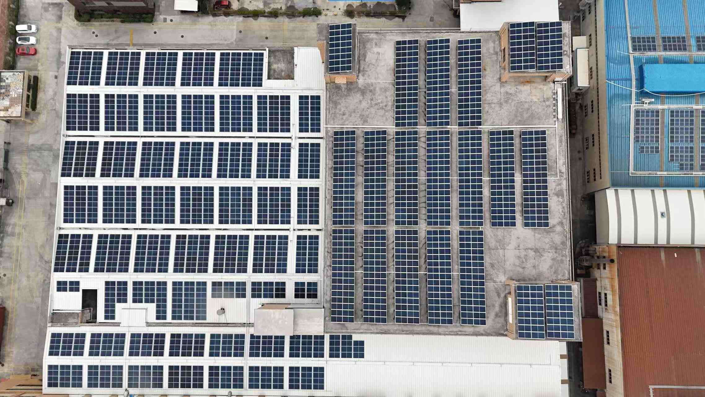 1. Aerial view of 2.2MW solar panels on Malaysian electroplating plant rooftop