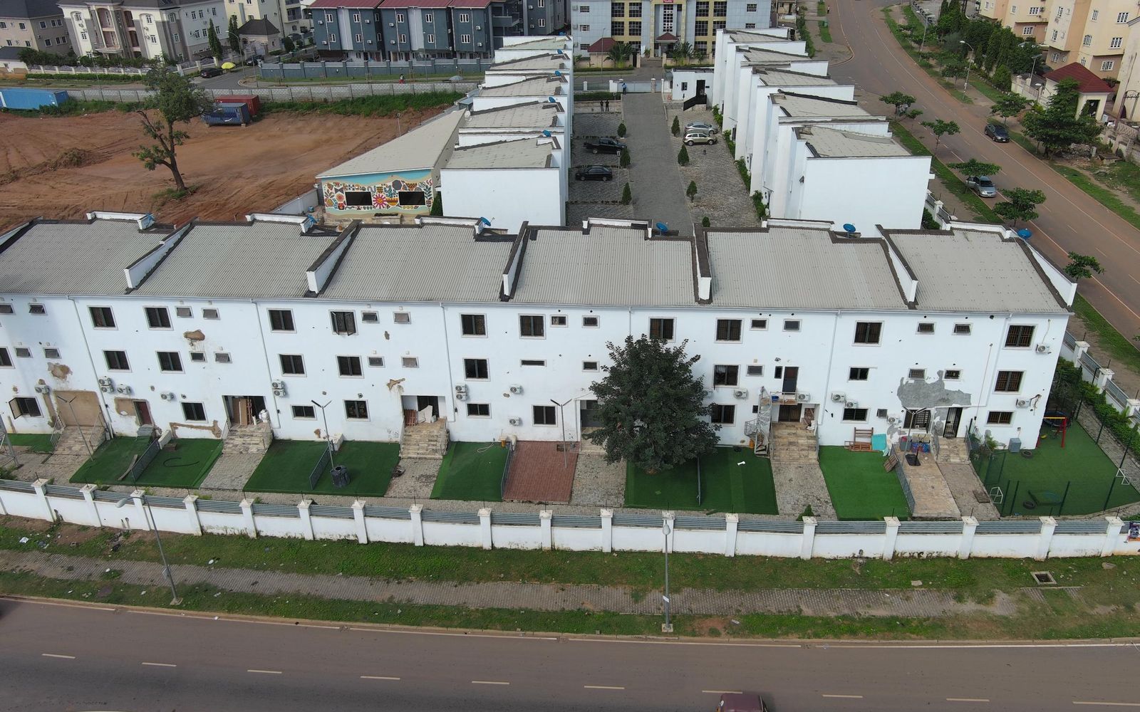 Aerial site survey for a 250kW solar storage system at a hotel in Abuja, Nigeria