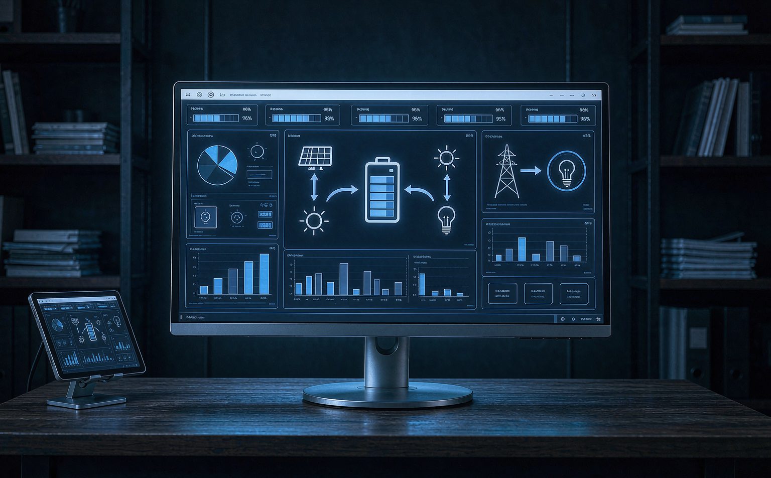 Energy management system screen monitoring solar, battery, grid and load on a commercial BESS Philippines site