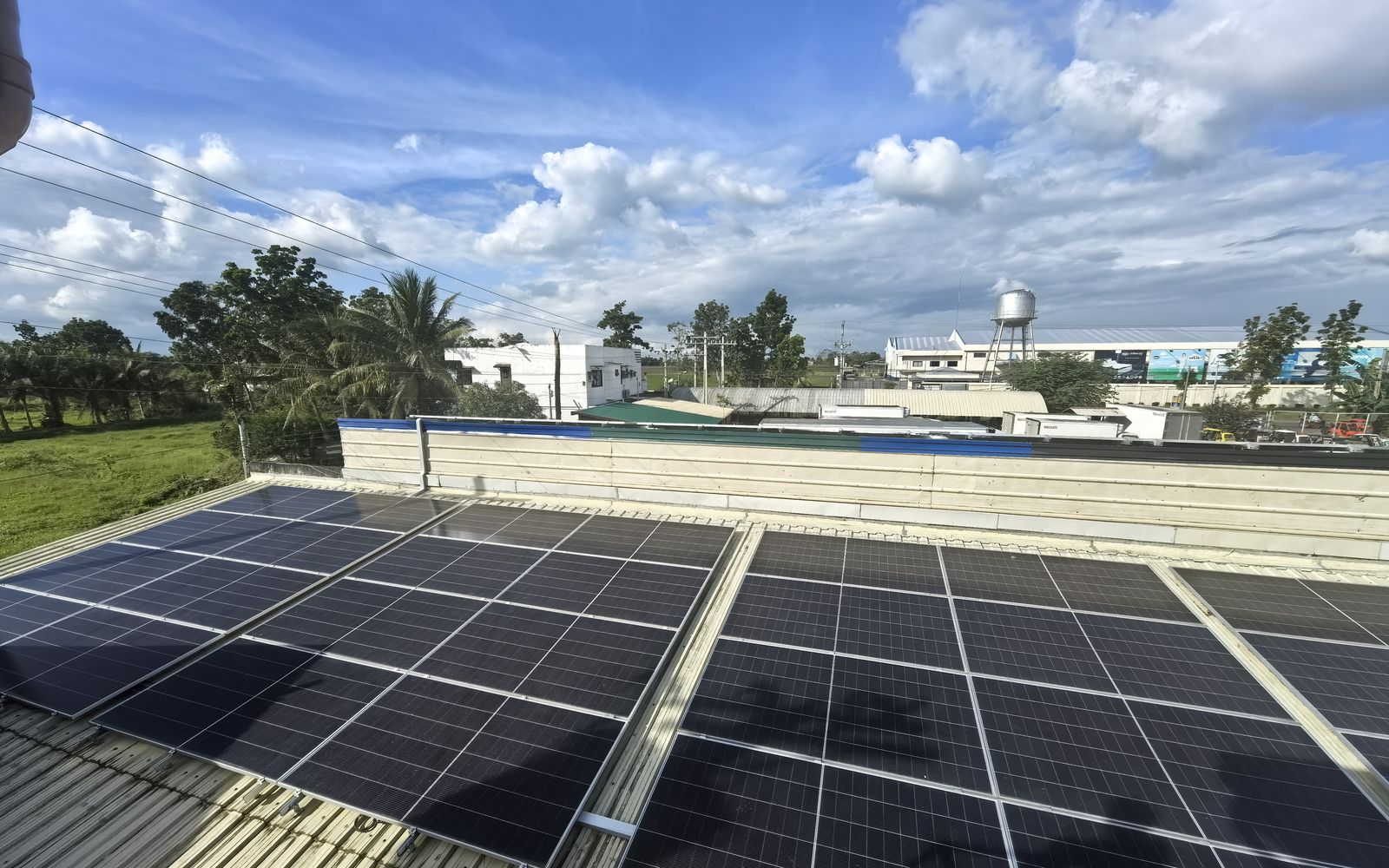 Rooftop panels of a 300kW solar system for a cold storage plant in the Philippines
