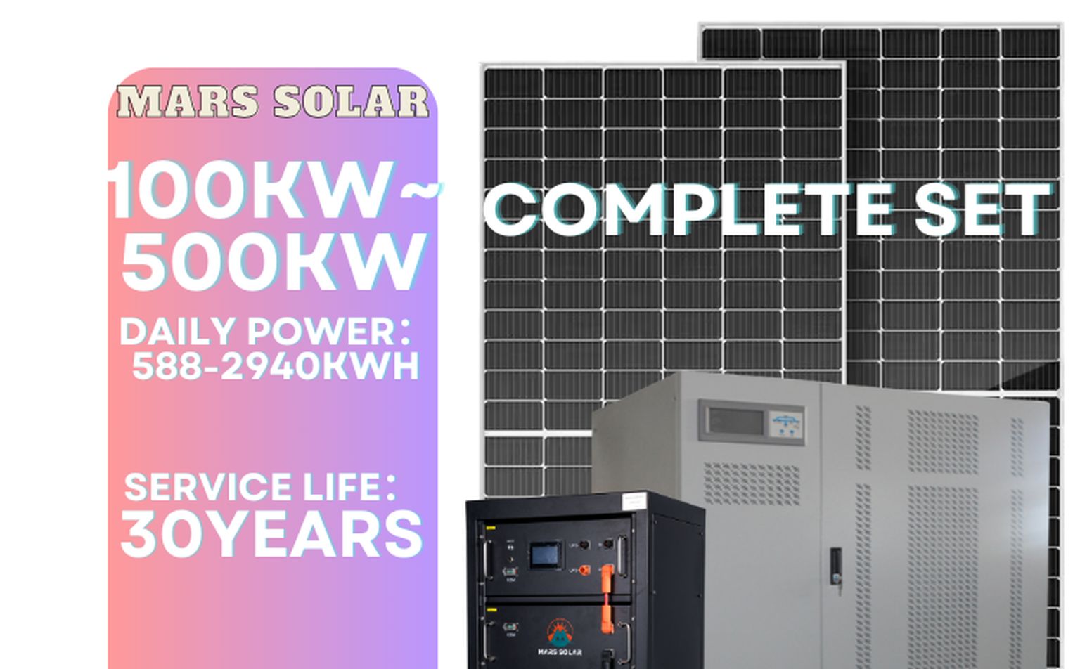 100kW to 500kW complete solar set typical of a Kenya solar import shipment