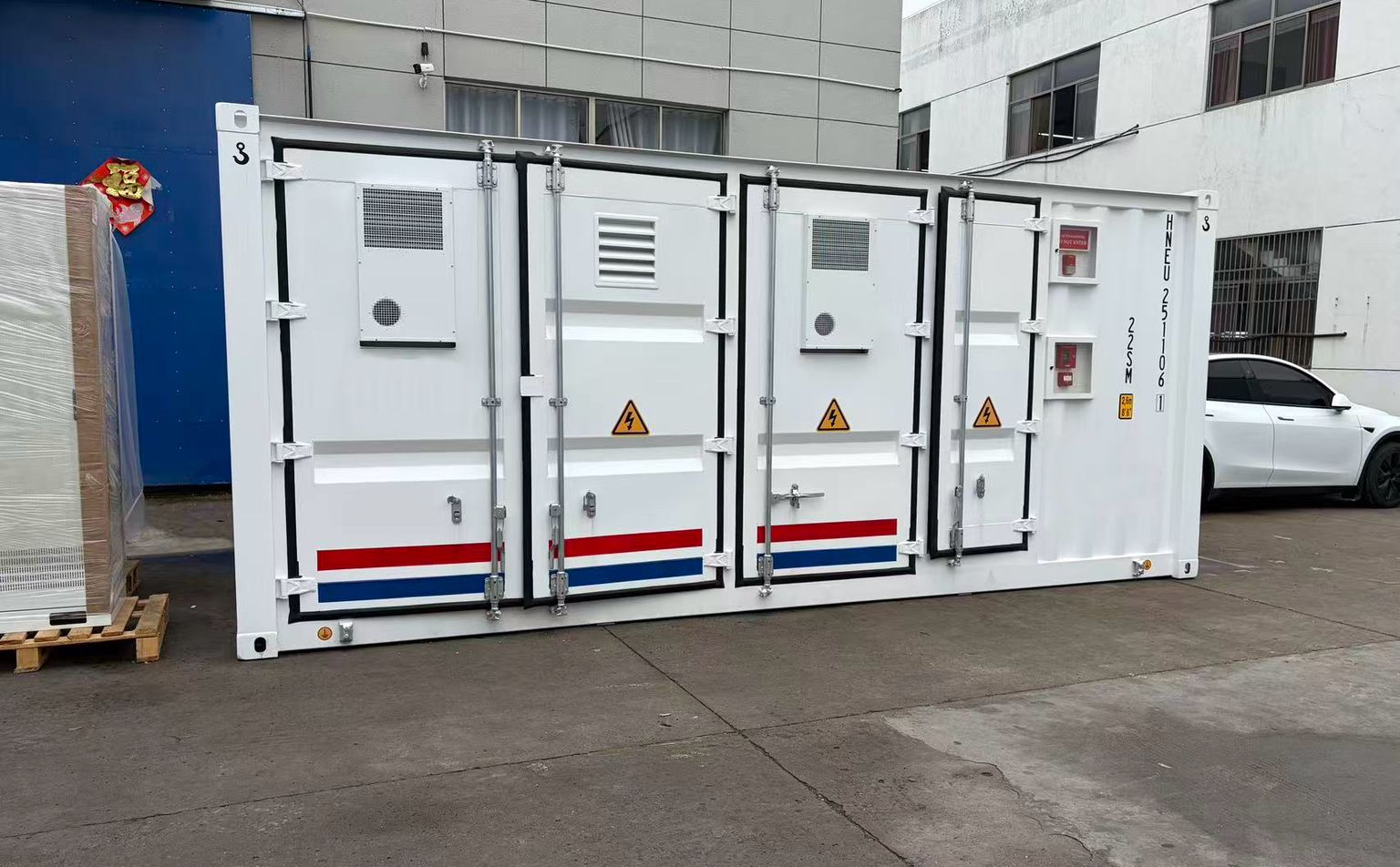 Containerized BESS loaded for delivery, a common Kenya solar import configuration