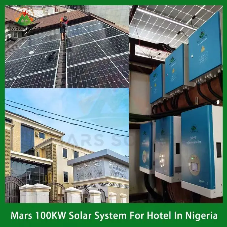 Solar system Nigeria reference: 100kW rooftop PV array installed on a hotel in Nigeria