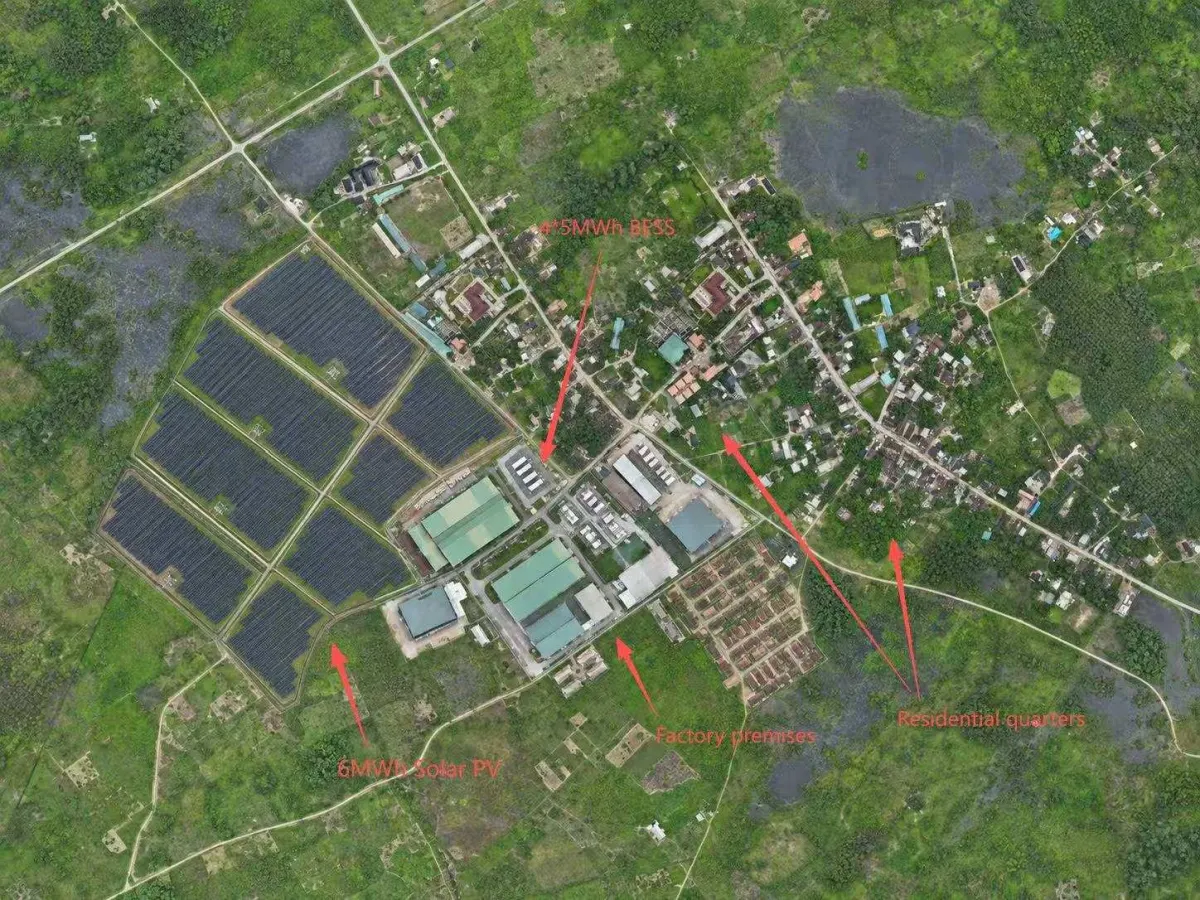 Site photo from the team behind solar system Ghana projects: Ground-mount array rows on the 6MW site