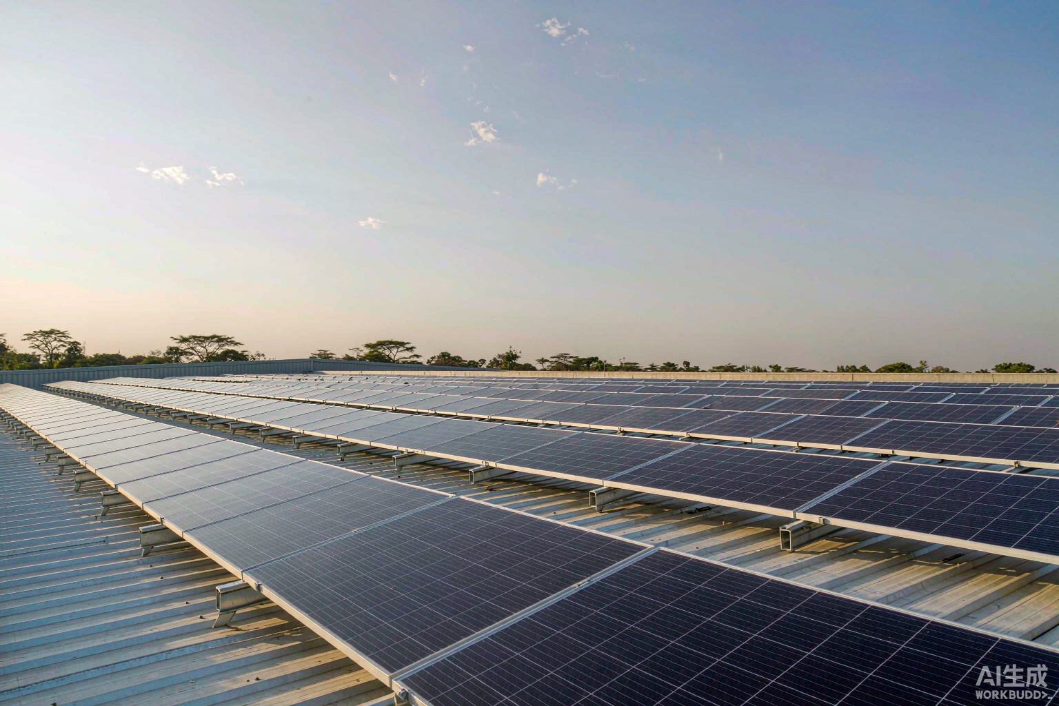 Commercial solar system Kenya: rooftop PV array on a light industrial factory