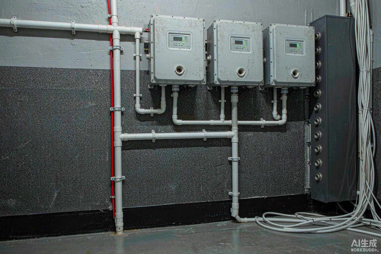 Commercial solar system Kenya: hybrid inverters and battery cabinet in a plant room